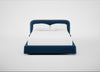 Nuvola Bed Double / Cotton Velvet Petrol / Walnut Stained