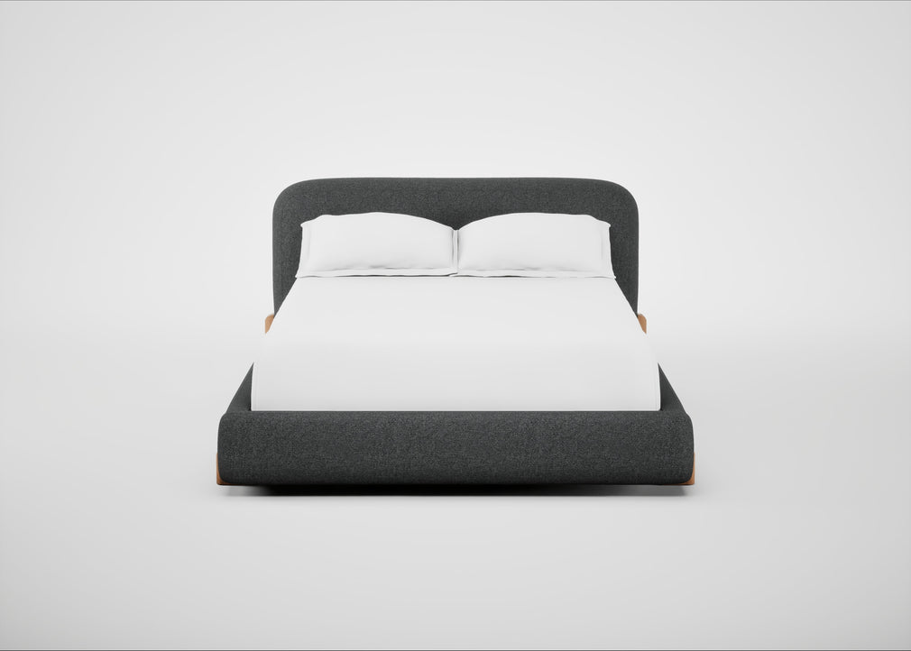 Nuvola Bed Double / Melton Wool Granite / Natural