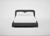 Nuvola Bed Double / Melton Wool Granite / Walnut Stained