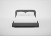 Nuvola Bed Double / Melton Wool Shale / Walnut Stained