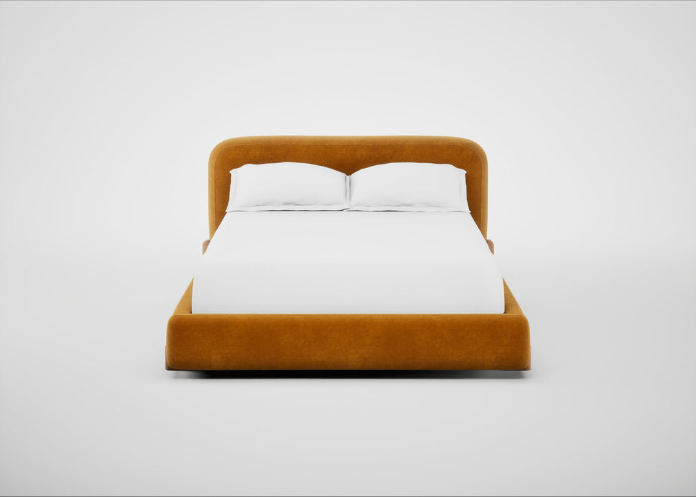 Nuvola Bed Double / Smart Luxe Velvet Cognac / Natural