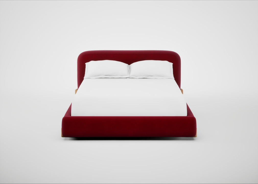 Nuvola Bed Double / Smart Luxe Velvet Mulberry / Natural