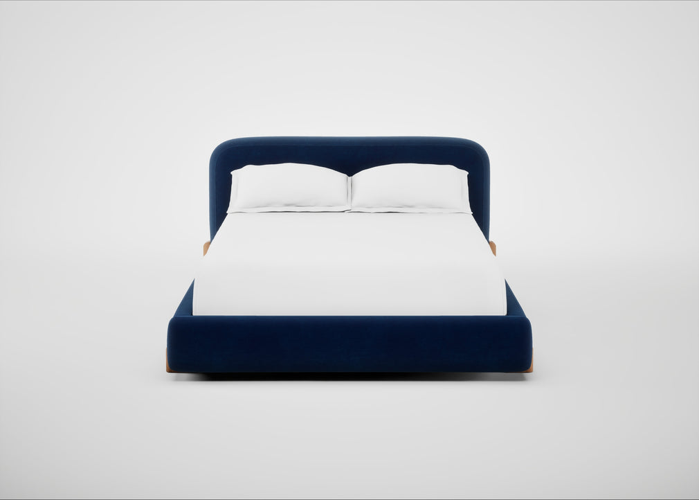 Nuvola Bed Double / Smart Velvet Dusk / Natural