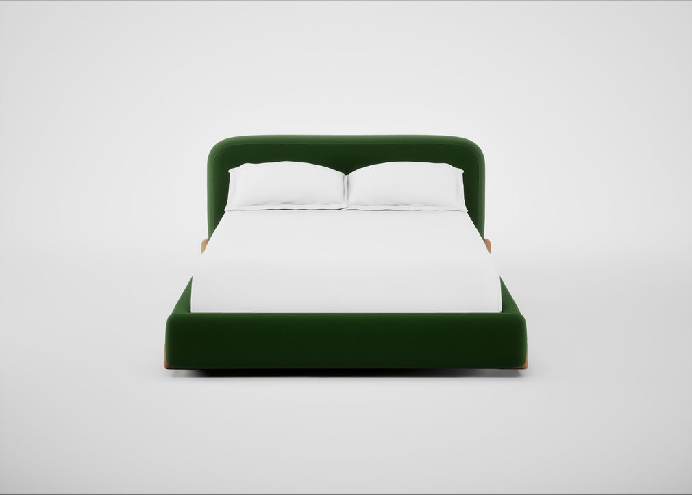 Nuvola Bed Double / Smart Velvet Forest / Natural