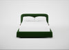 Nuvola Bed Double / Smart Velvet Forest / Walnut Stained