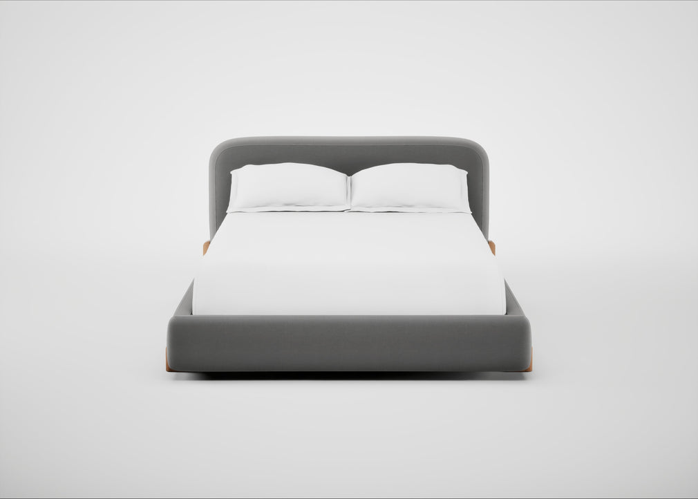 Nuvola Bed Double / Smart Velvet Mercury / Natural