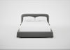 Nuvola Bed Double / Smart Velvet Mercury / Walnut Stained