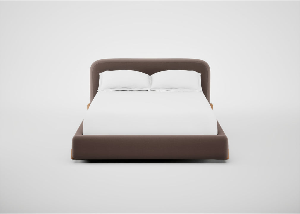 Nuvola Bed Double / Smart Velvet Mouse / Natural