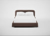 Nuvola Bed Double / Smart Velvet Mouse / Walnut Stained