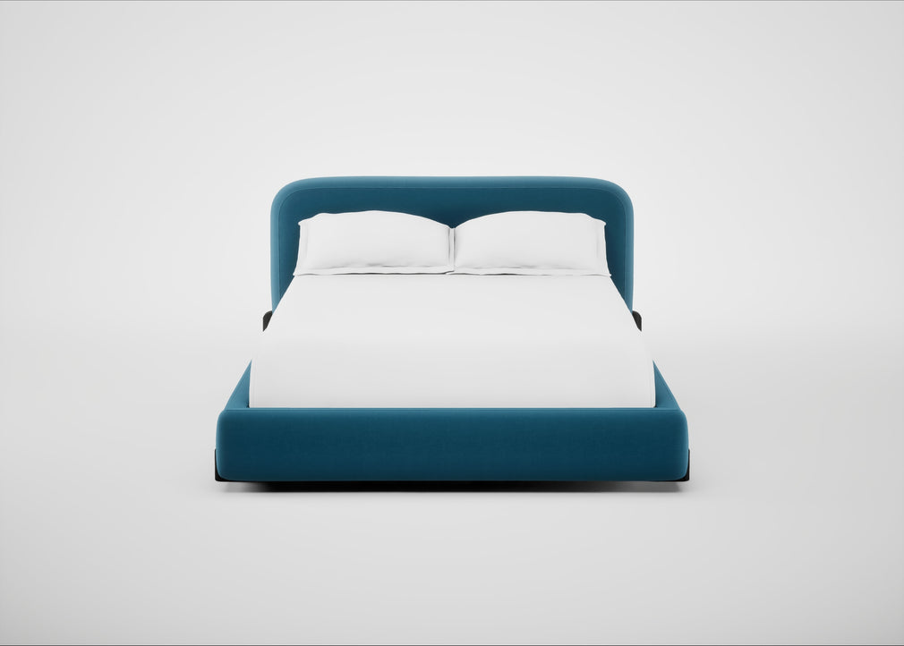 Nuvola Bed Double / Smart Velvet Ocean Blue / Black