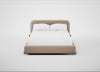Nuvola Bed Double / Smart Velvet Pebble / Walnut Stained