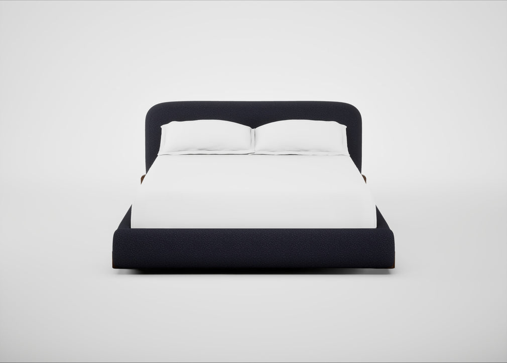 Nuvola Bed King / Boucle Indigo / Walnut Stained