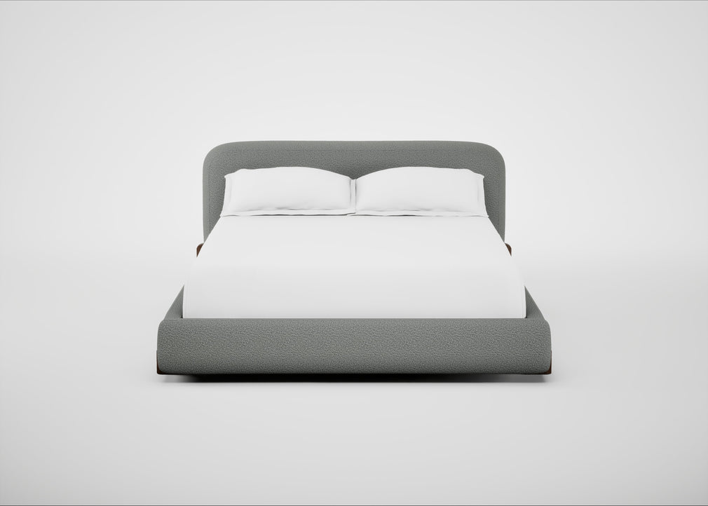Nuvola Bed King / Boucle Steel / Walnut Stained