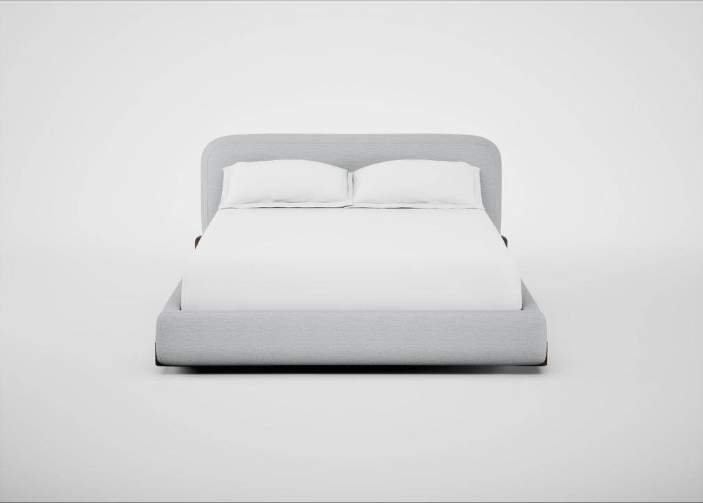 Nuvola Bed King / Broad Weave Tin / Walnut Stained