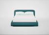 Nuvola Bed King / Brushed Cotton Cadet / Walnut Stained