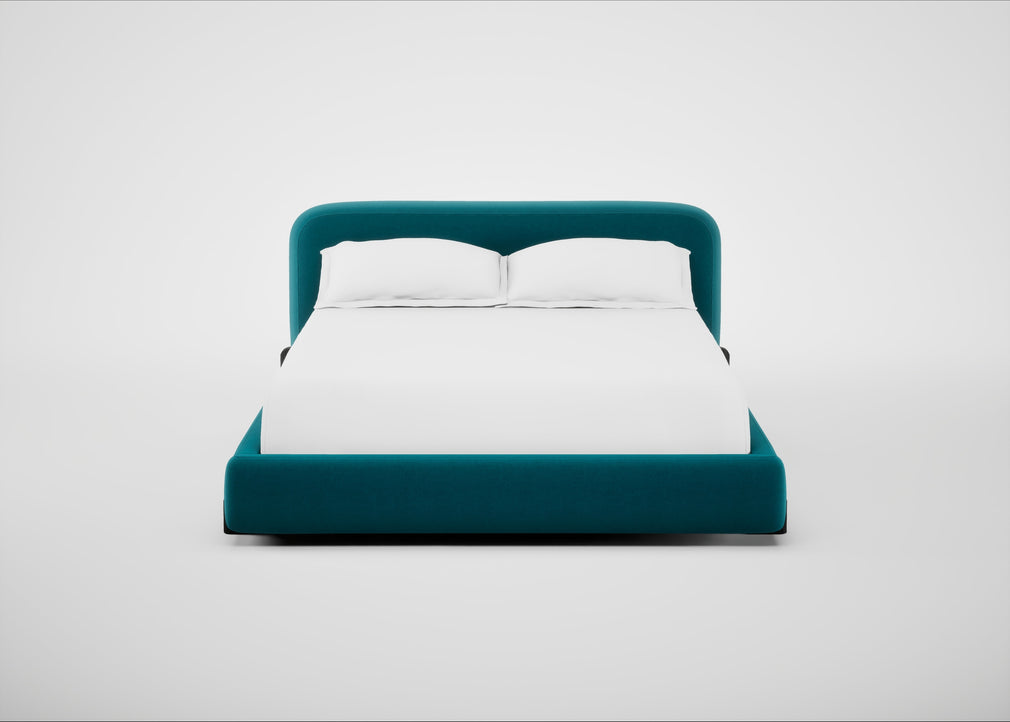 Nuvola Bed King / Cotton Velvet Teal / Black