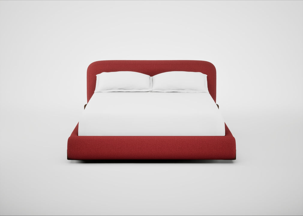 Nuvola Bed King / Melton Wool Red Oxide / Walnut Stained