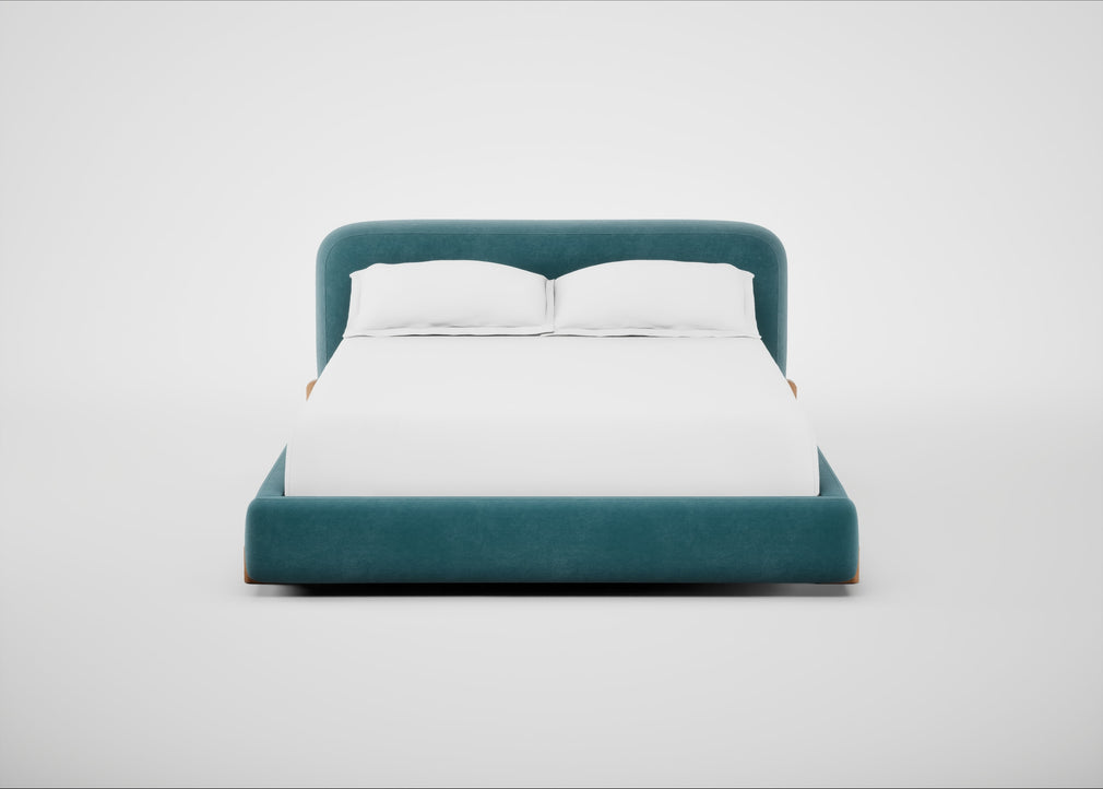 Nuvola Bed King / Smart Luxe Velvet Airforce Blue / Natural