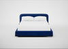 Nuvola Bed King / Smart Luxe Velvet Azure / Walnut Stained