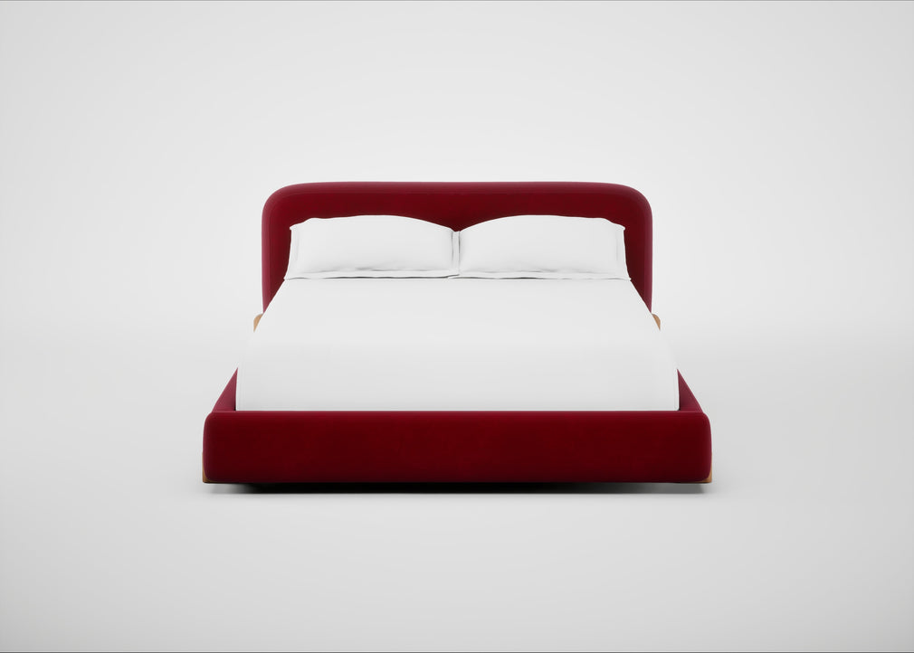 Nuvola Bed King / Smart Luxe Velvet Mulberry / Natural