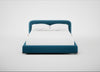 Nuvola Bed King / Smart Velvet Ocean Blue / Walnut Stained