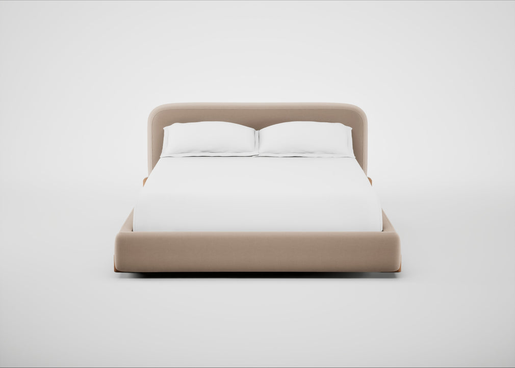Nuvola Bed King / Smart Velvet Pebble / Natural
