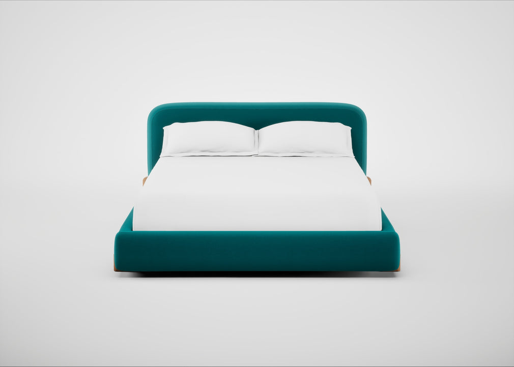 Nuvola Bed King / Smart Velvet Petrol / Natural