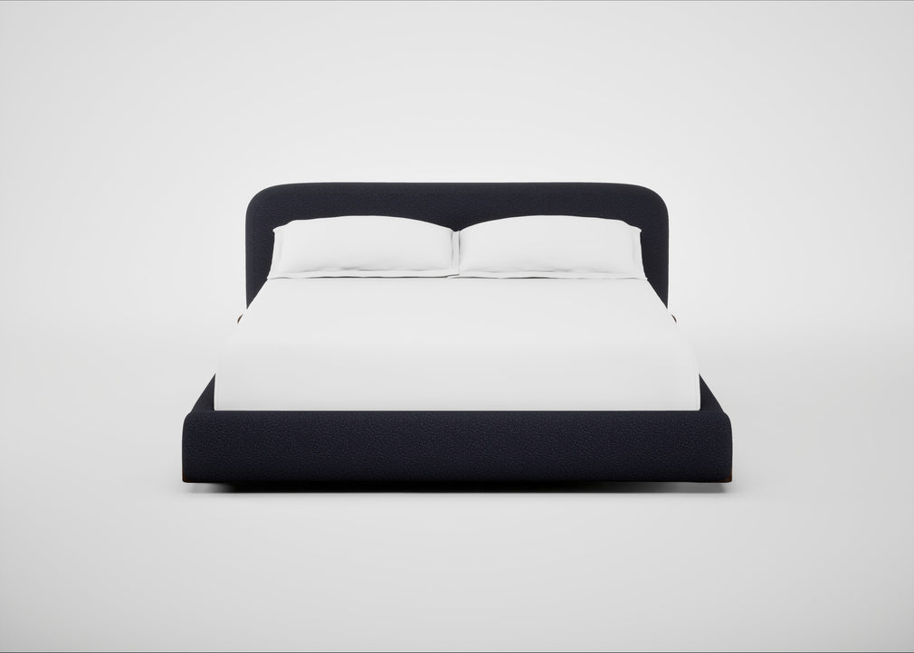 Nuvola Bed Super King / Boucle Indigo / Walnut Stained