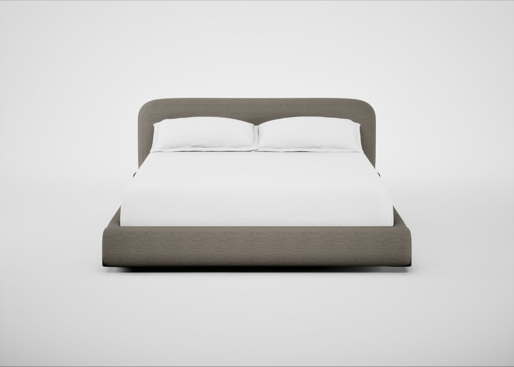 Nuvola Bed Super King / Broad Weave Pebble / Black