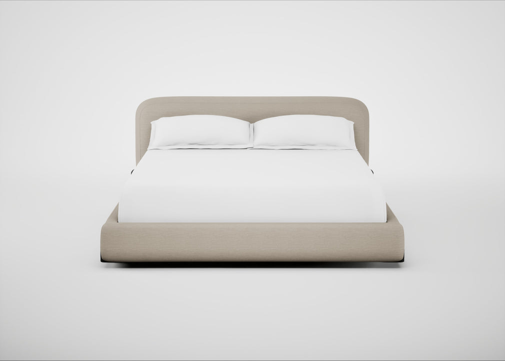 Nuvola Bed Super King / Broad Weave Putty / Black