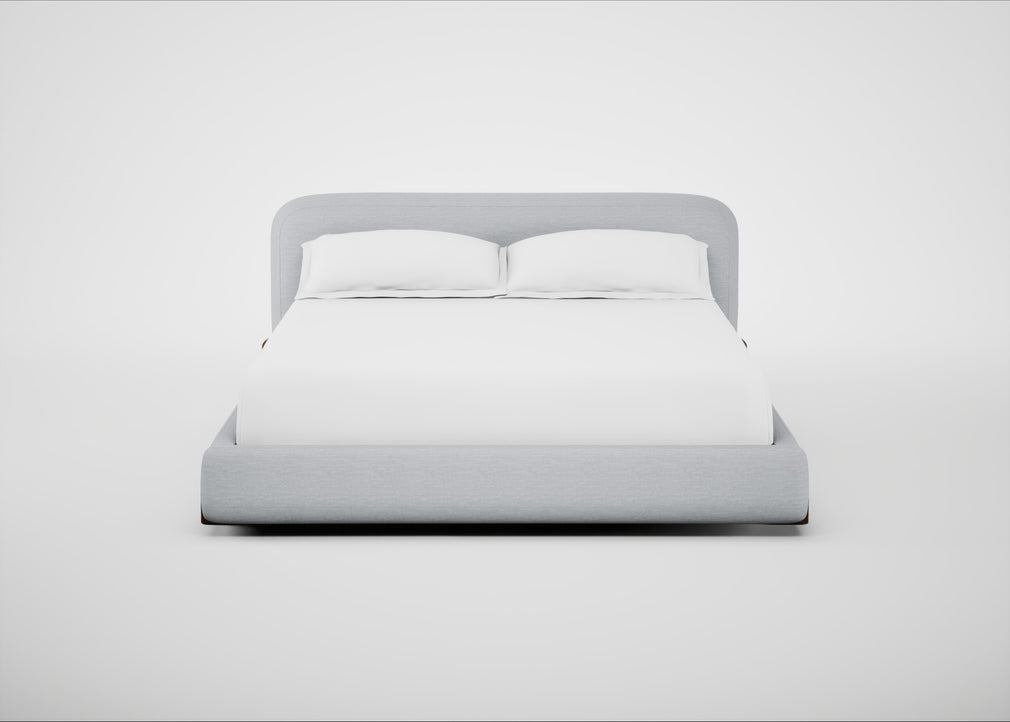 Nuvola Bed Super King / Broad Weave Tin / Walnut Stained