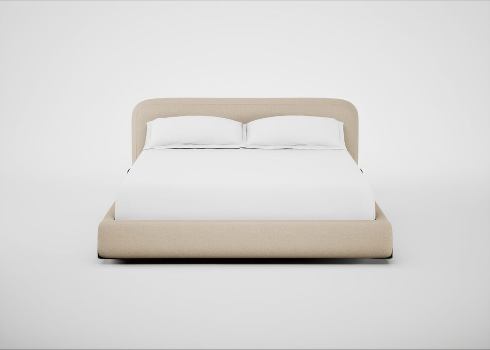 Nuvola Bed Super King / Brushed Cotton Oat / Black