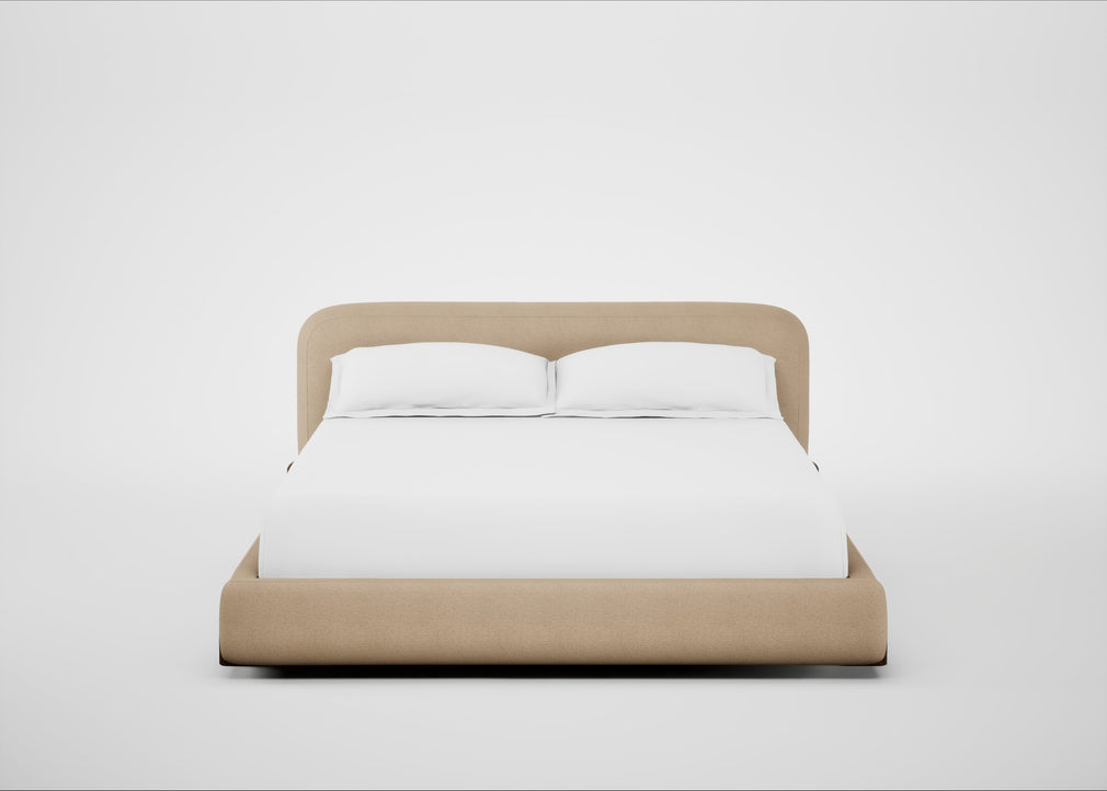 Nuvola Bed Super King / Capelo Linen-Cotton Bamboo / Walnut Stained