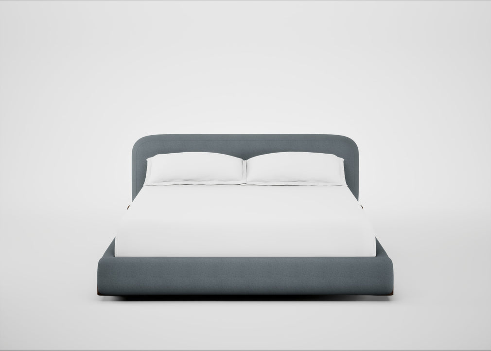 Nuvola Bed Super King / Capelo Linen-Cotton Mineral / Walnut Stained