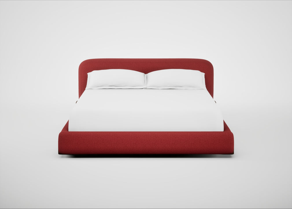 Nuvola Bed Super King / Melton Wool Red Oxide / Walnut Stained