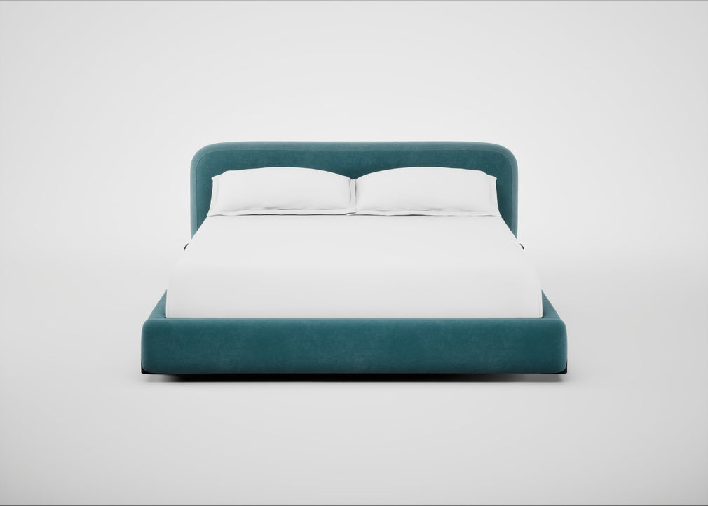 Nuvola Bed Super King / Smart Luxe Velvet Airforce Blue / Black