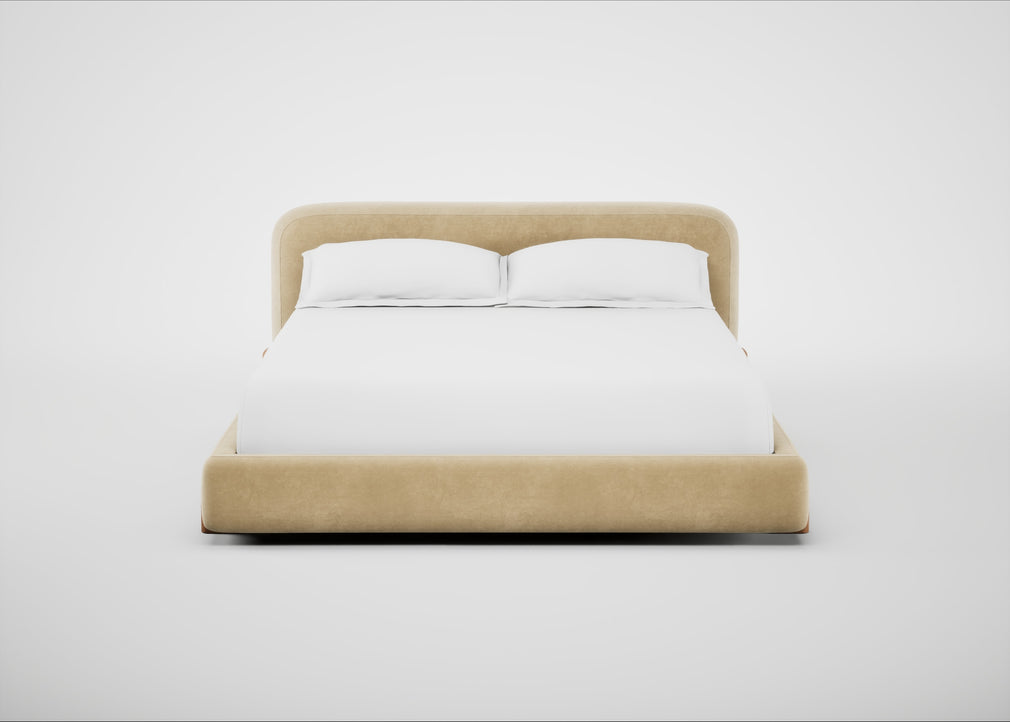 Nuvola Bed Super King / Smart Luxe Velvet Biscuit / Natural