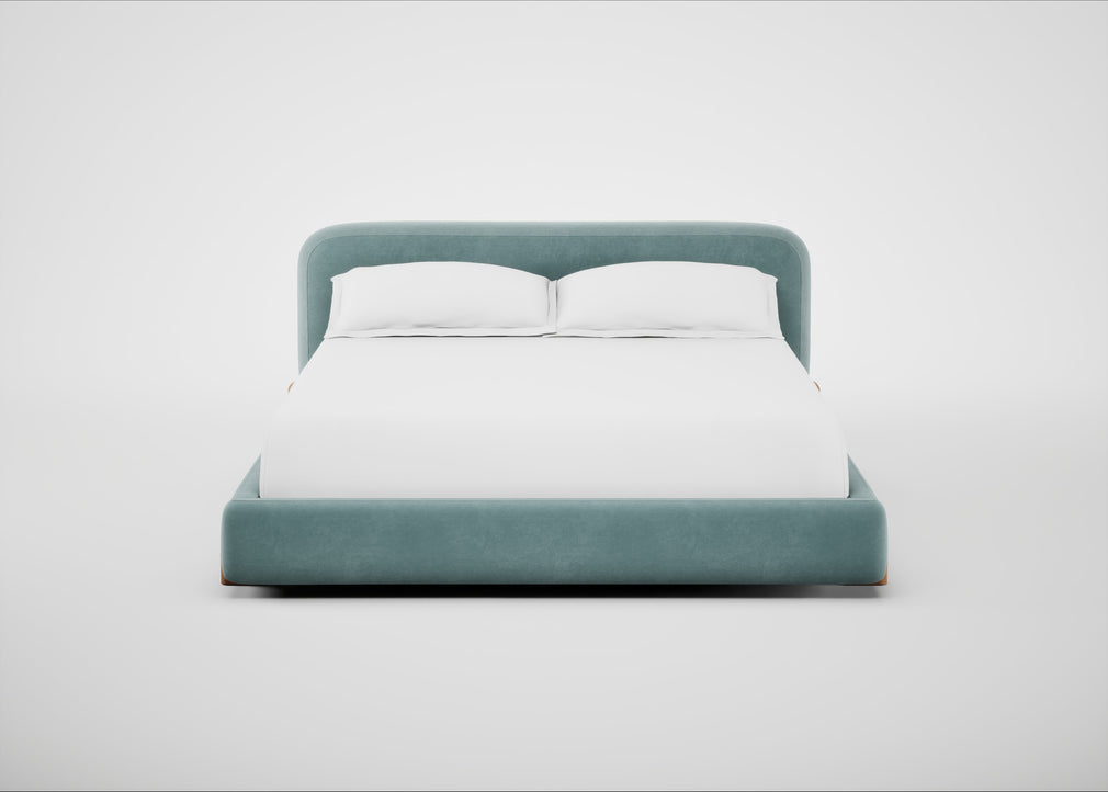 Nuvola Bed Super King / Smart Luxe Velvet Mineral Blue / Natural