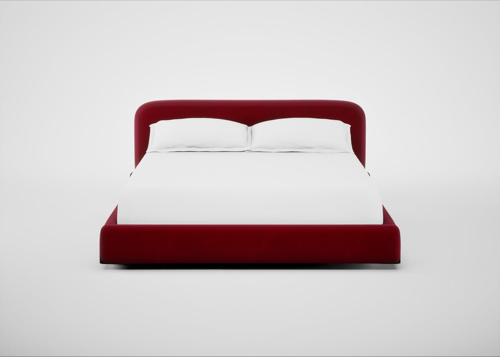 Nuvola Bed Super King / Smart Luxe Velvet Mulberry / Walnut Stained