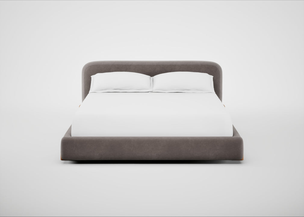 Nuvola Bed Super King / Smart Luxe Velvet Mushroom / Natural