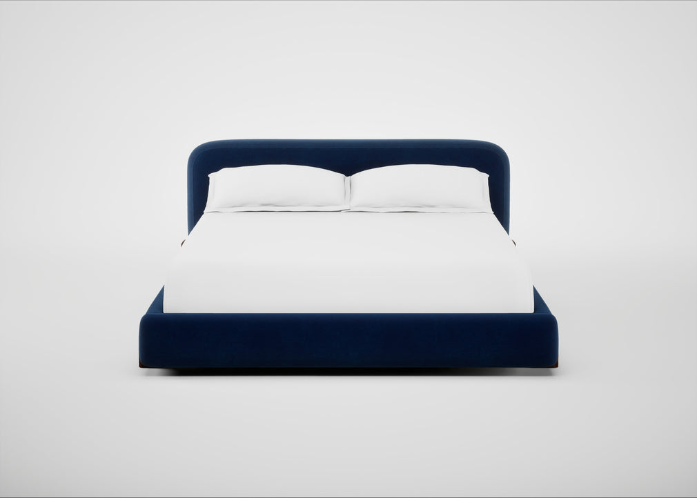 Nuvola Bed Super King / Smart Velvet Dusk / Walnut Stained