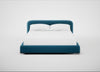 Nuvola Bed Super King / Smart Velvet Ocean Blue / Walnut Stained