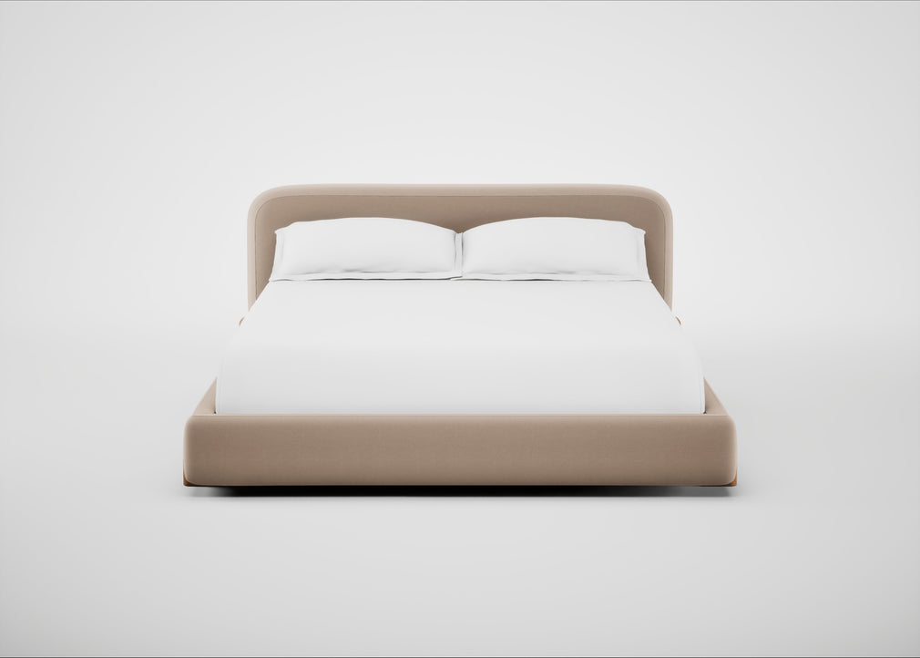 Nuvola Bed Super King / Smart Velvet Pebble / Natural