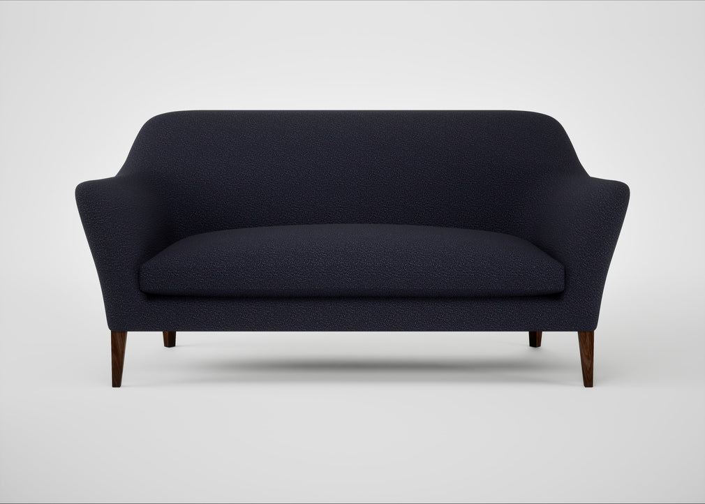 Wallis 3 Seater Sofa Boucle Indigo / Walnut Stained