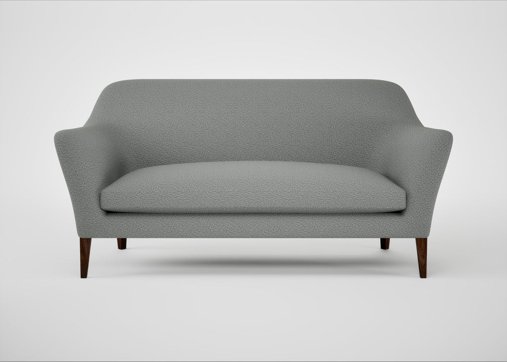 Wallis 3 Seater Sofa Boucle Steel / Walnut Stained