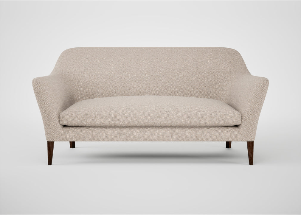 Wallis 3 Seater Sofa Boucle Tweed Pearl / Walnut Stained