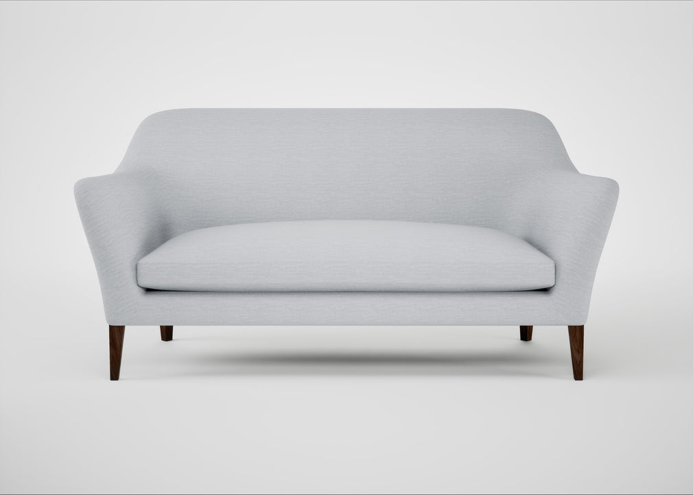 Wallis 3 Seater Sofa Broad Weave Tin / Walnut Stained
