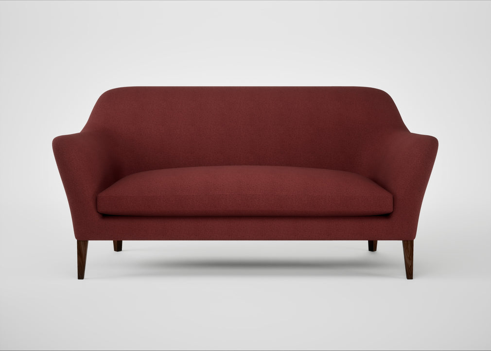 Wallis 3 Seater Sofa Capelo Linen-Cotton Etruscan Red / Walnut Stained