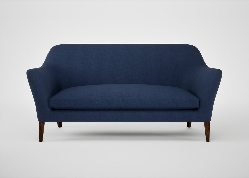 Wallis 3 Seater Sofa Capelo Linen-Cotton Inkspot / Walnut Stained