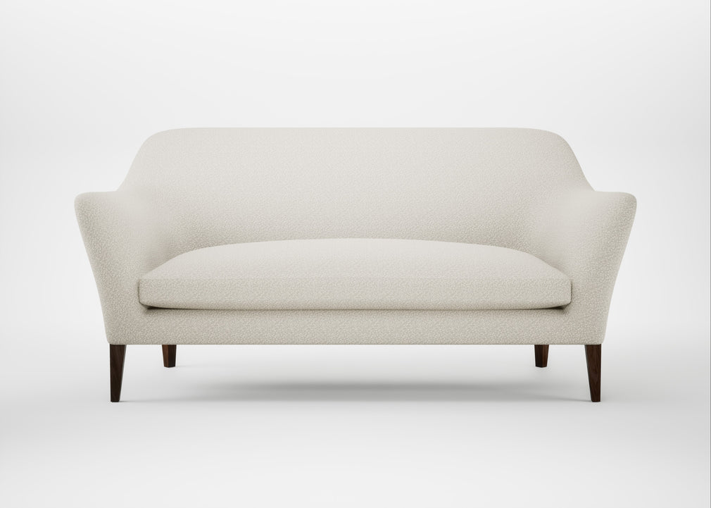 Wallis 3 Seater Sofa Chunky Boucle Ecru / Walnut Stained